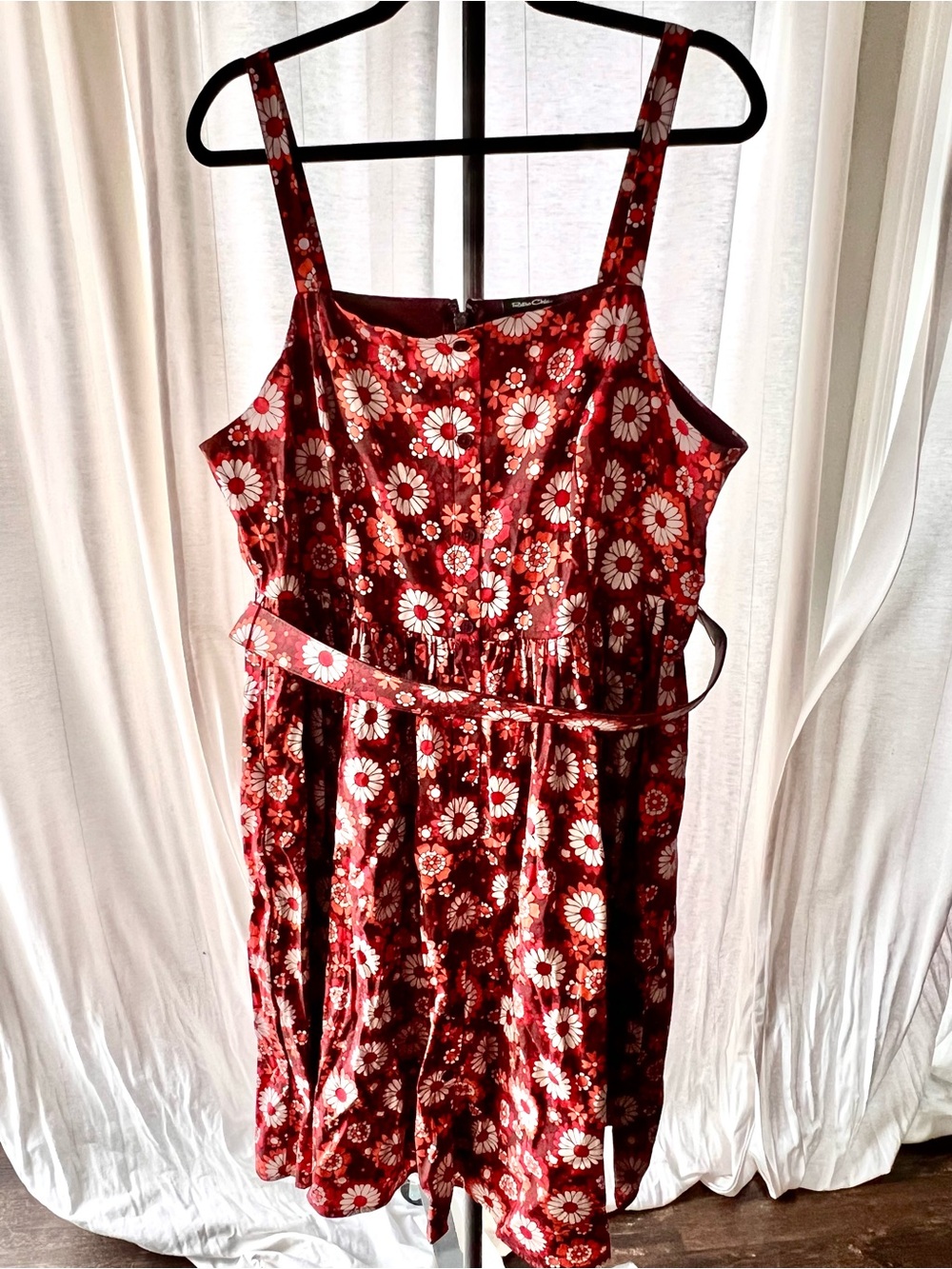 torrid RetroChic Red and Orange Floral Dress with White Accents